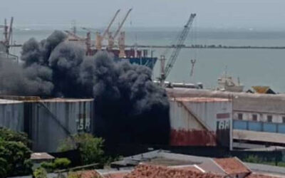 Incêndio em imediações de tanque de combustível da Petrobras no centro do Recife